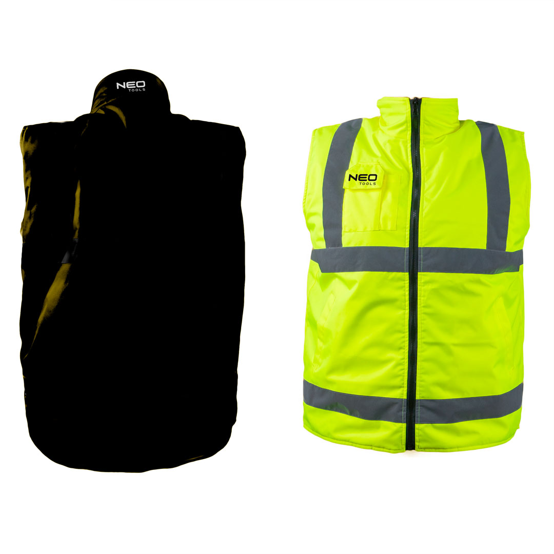 Work body warmer, two-sided, one side reflective, yellow, size XXXL - obrazek 4