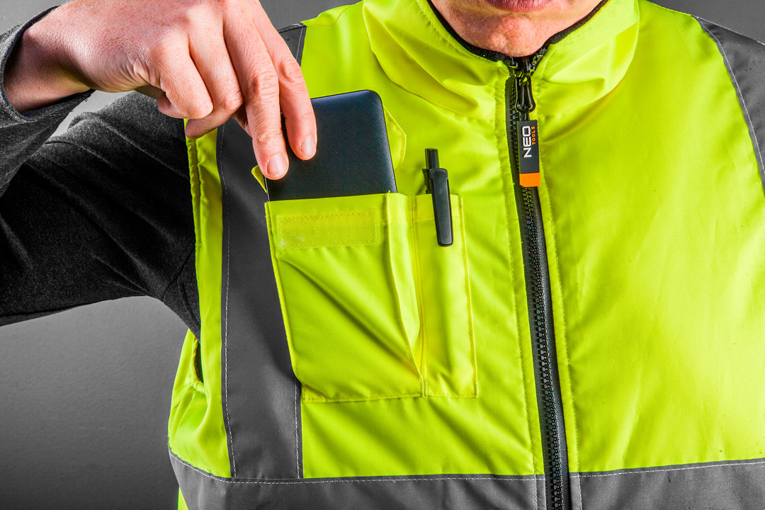 Work body warmer, two-sided, one side reflective, yellow, size XXXL - obrazek 8