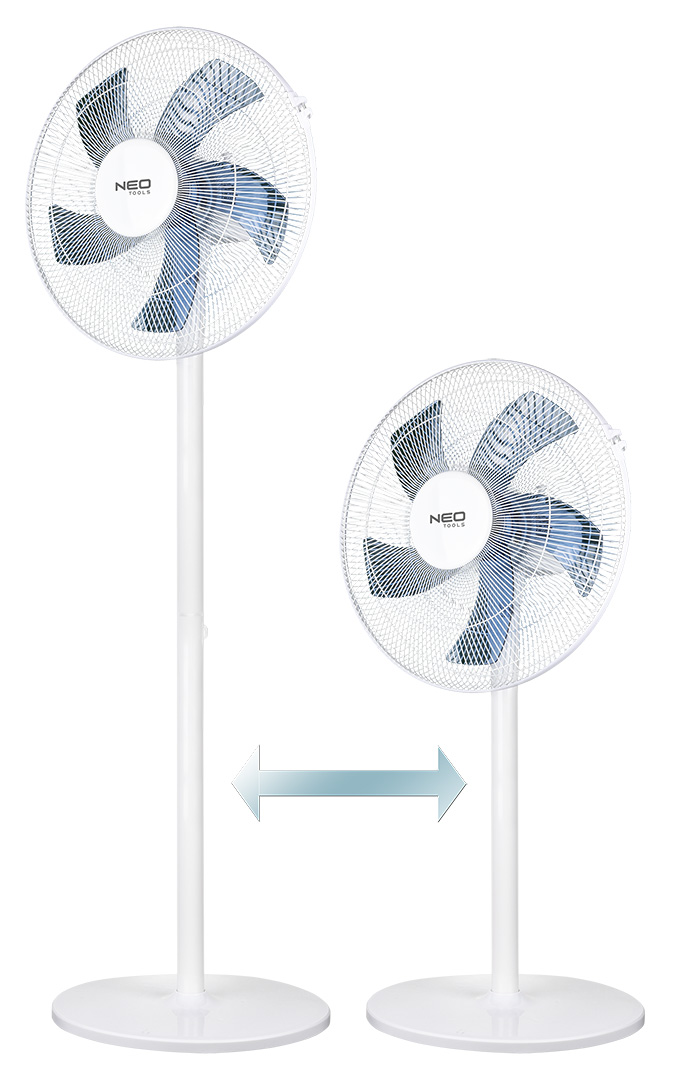 Wentylator podłogowy 50W, śr. 40 cm, 3 prędkości, oscylacja, biały - obrazek 2