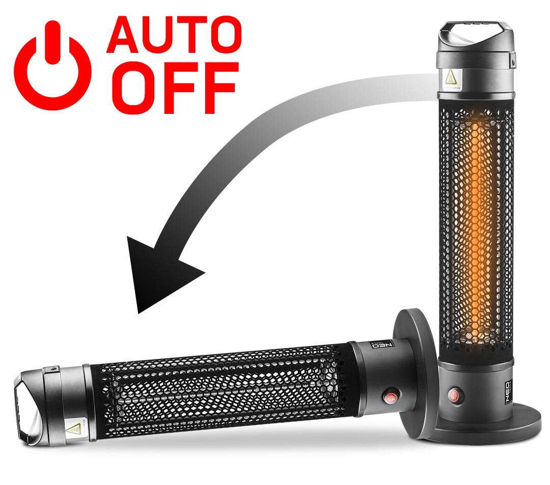 Promiennik stojący 1000W, IP44, element grzejny carbon fiber lamp - obrazek 2