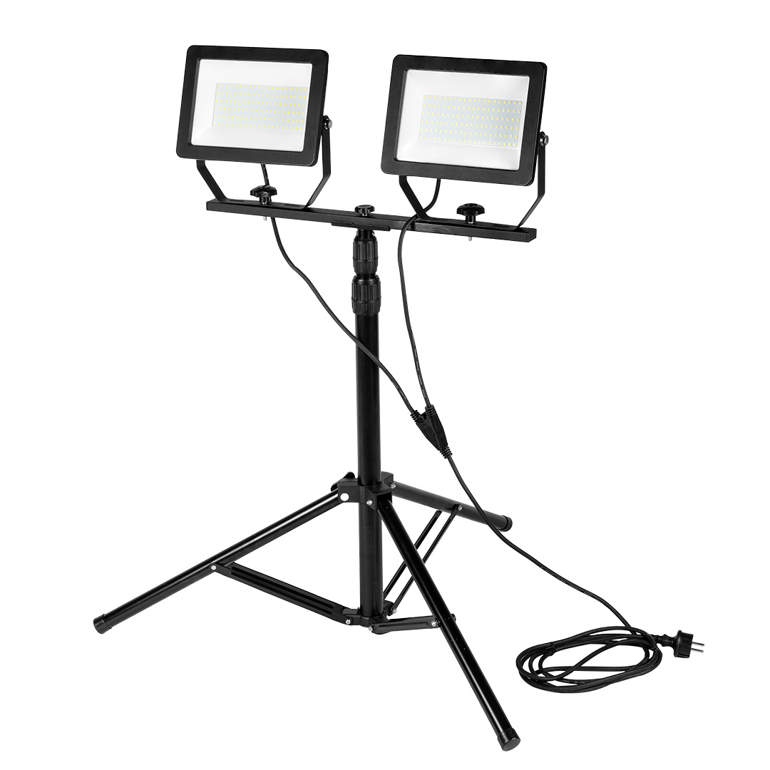 Reflektor podwójny 2x 100W SMD LED 2 x 8500 lm na statywie 1.8 m